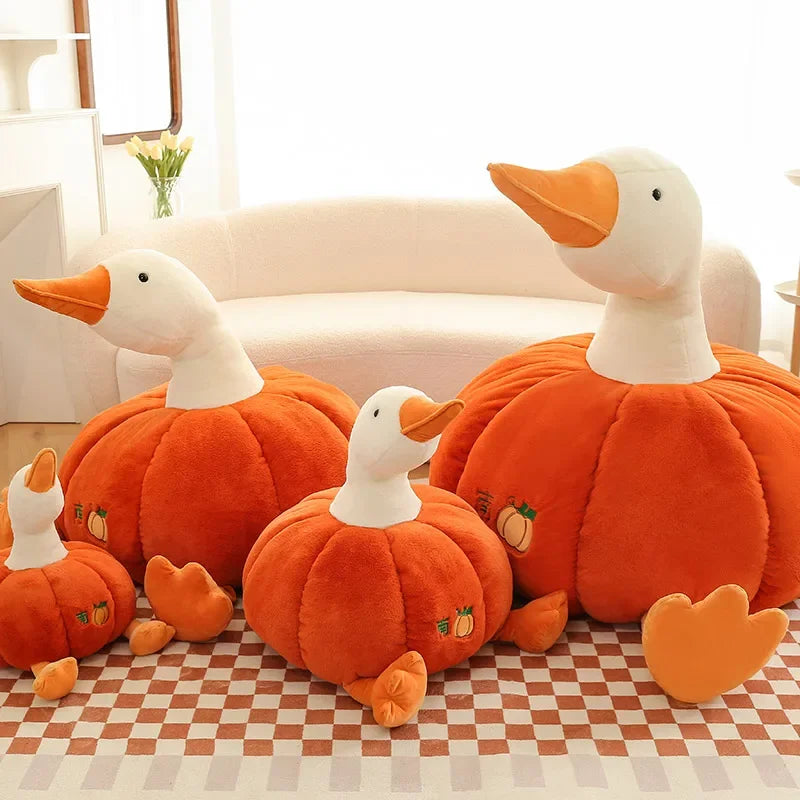 Lovely Pumpkin Big White Goose Plush Toy Duck Doll Doll to Accompany Sleeping Doll Throw Pillow Birthday Gift to Girls